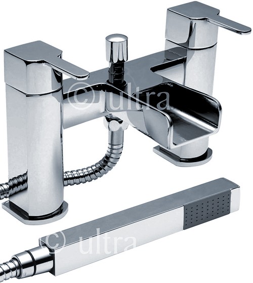 Waterfall Bath Shower Mixer Tap With Shower Kit (Chrome). additional image