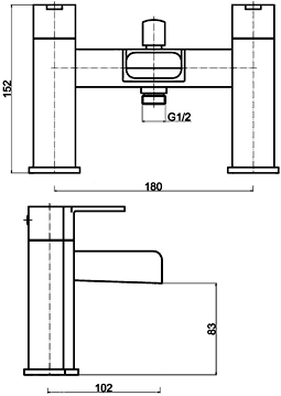 Waterfall Bath Shower Mixer Tap With Shower Kit (Chrome). additional image