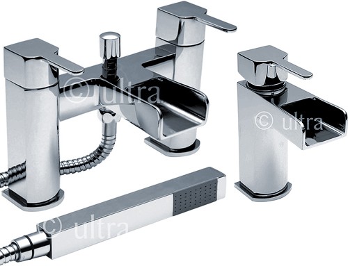 Waterfall Basin & Bath Shower Mixer Tap Set (Free Shower Kit). additional image