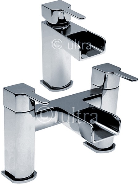 Waterfall Basin & Bath Filler Tap Set (Chrome). additional image