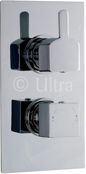 Twin Concealed Thermostatic Shower Valve (Chrome). additional image