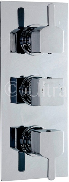 Triple Concealed Thermostatic Shower Valve (Chrome). additional image