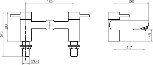 Bath Filler Tap (Chrome). additional image