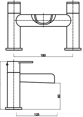 Waterfall Bath Filler Tap (Chrome). additional image