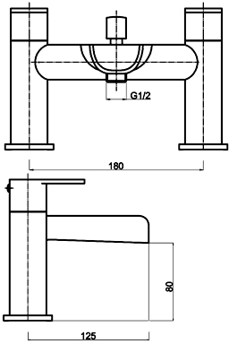 Waterfall Bath Shower Mixer Tap With Shower Kit (Chrome). additional image