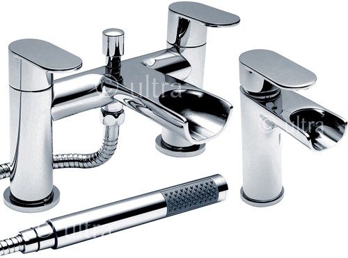 Waterfall Basin & Bath Shower Mixer Tap Set (Free Shower Kit). additional image