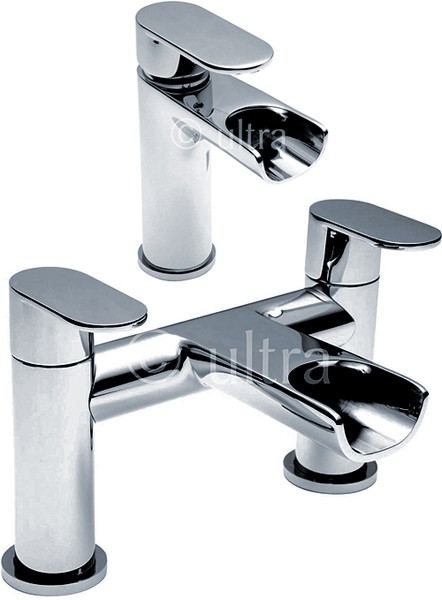 Waterfall Basin & Bath Filler Tap Set (Chrome). additional image