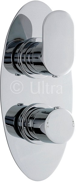 Twin Concealed Thermostatic Shower Valve (Chrome). additional image