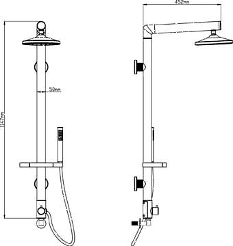 Twin Thermostatic Shower Valve & Rigid Riser Set. additional image