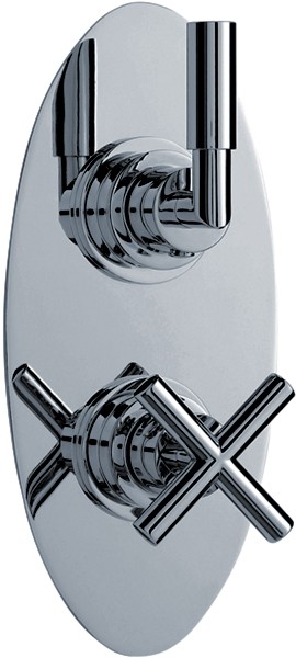 Twin Concealed Thermostatic Shower Valve (Chrome). additional image