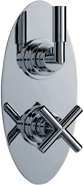 3/4" Twin Concealed Thermostatic Shower Valve With Diverter. additional image