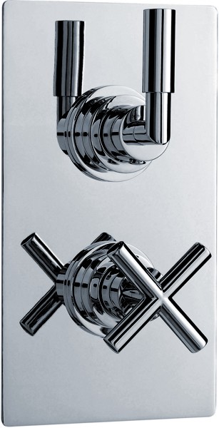 Twin Concealed Thermostatic Shower Valve (Chrome). additional image