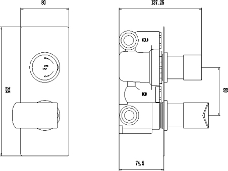 3/4" Twin Thermostatic Shower Valve With Diverter. additional image