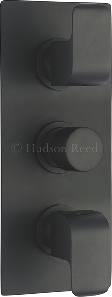 Triple Concealed Thermostatic Shower Valve (Black). additional image