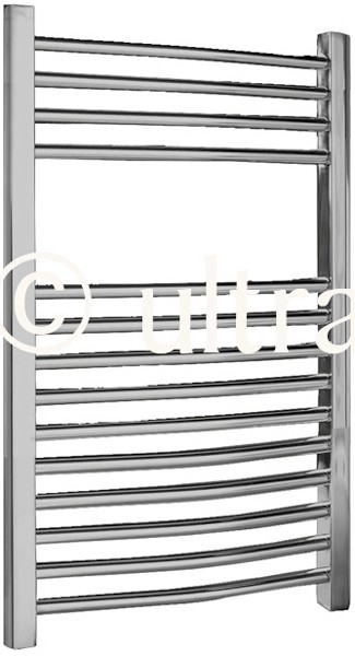 Curved Heated Towel Rail (Chrome). 500x700mm. 737 BTU. additional image