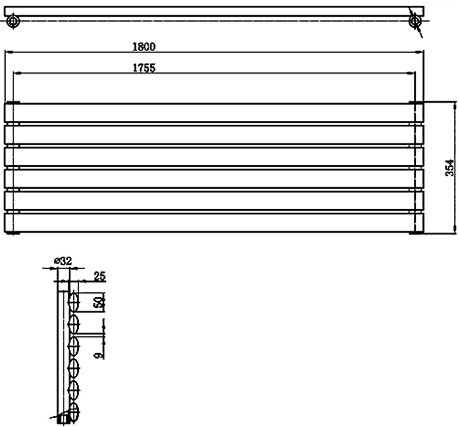 Revive Radiator (White). 1800x354mm. 3030 BTU. additional image