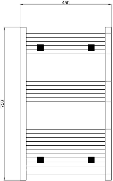 Covent Radiator (Chrome). 450x750mm. 614 BTU. additional image