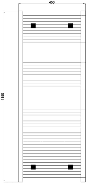 Covent Radiator (Chrome). 450x1150mm. 1150 BTU. additional image