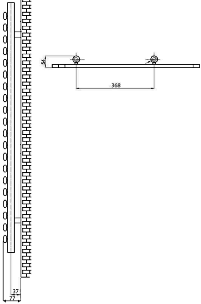 Kingston Radiator (Chrome). 600x1200mm. 1514 BTU. additional image