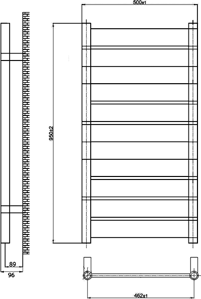 Yukon Radiator (Chrome). 500x950mm. additional image