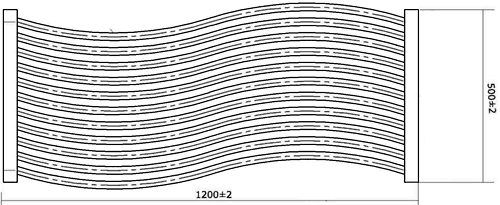 Wave Radiator (Chrome). 1200x500mm. 1538 BTU. additional image