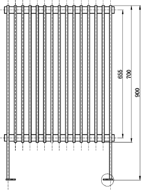 Fin Floor Mounted Radiator (Anthracite). 570x900mm. additional image