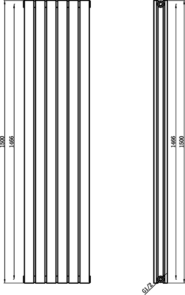 Sloane Radiator (White). 354x1500mm. 5878 BTU. additional image
