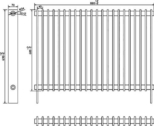 Province Floor Mounted Radiator (White). 880x690. additional image