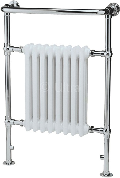 Rochester Heated Towel Rail (Chrome & White). 673x963mm. additional image