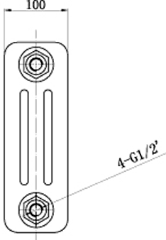 3 Column Horizontal Radiator (White). 1011x300mm. additional image
