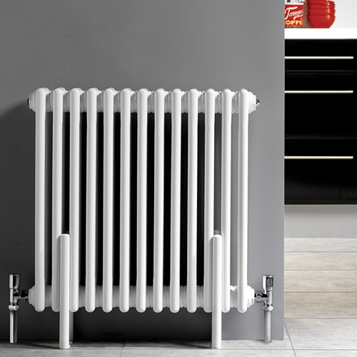 3 Column Radiator With Legs (White). 606x600mm. additional image