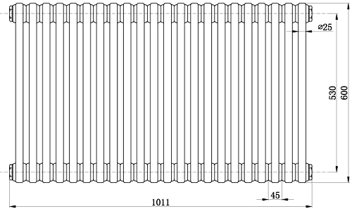 3 Column Radiator (White). 1011x600mm. additional image