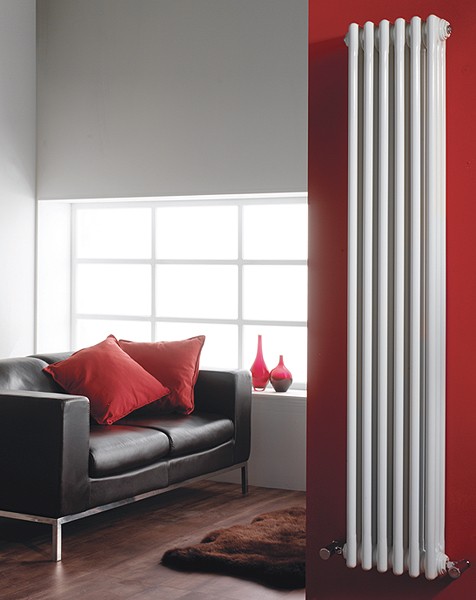 3 Column Vertical Radiator (White). 291x1500mm. additional image