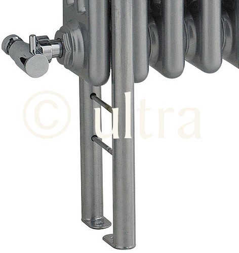 4 x Floor Mounting Colosseum Radiator Legs (Silver). additional image