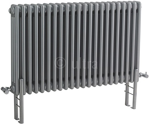 Triple Column Radiator With Legs (Silver). 1011x600mm. additional image