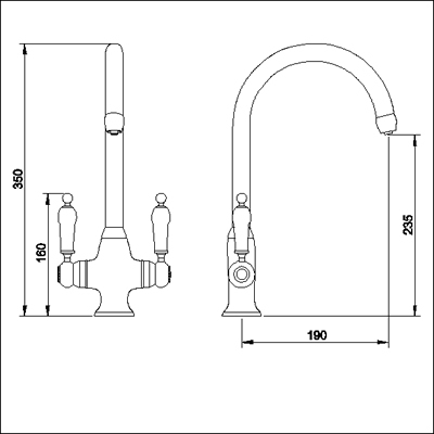 Cruciform sink mixer additional image