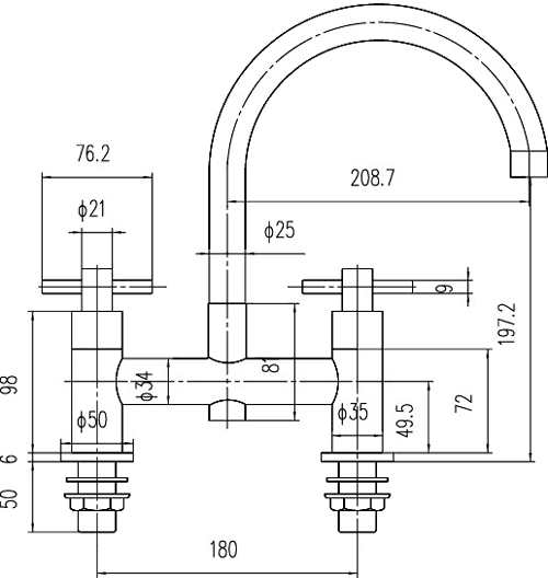 Deck Mounted Bath Filler With Swivel Spout. additional image