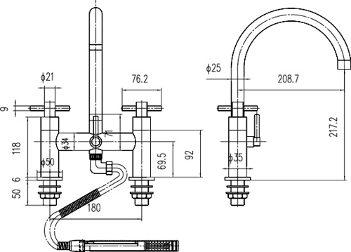 Bath Shower Mixer With Shower Kit And Wall Bracket. additional image