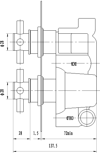 Twin Concealed Thermostatic Shower Valve With Diverter. additional image