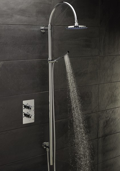 Twin Thermostatic Shower Valve & Grand Rigid Riser Kit. additional image