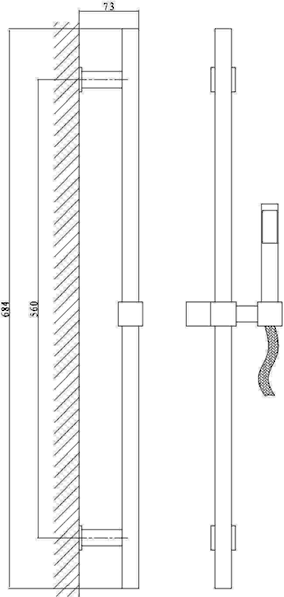 Triple Thermostatic Shower Valve, Slide Rail & Fixed Head. additional image