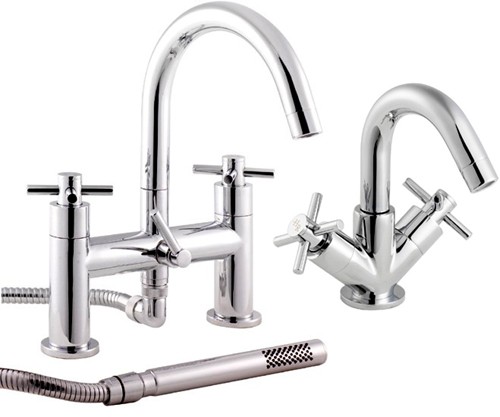 Basin & Bath Shower Mixer Tap Set (Free Shower Kit). additional image