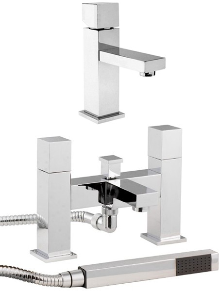 Basin Mixer & Bath Shower Mixer Tap Set (Free Shower Kit). additional image