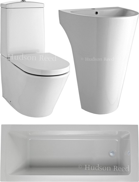 Bathroom Suite With Toilet, Basin & Bath (1600x700). additional image