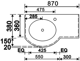 Wall Hung Bathroom Furniture Pack (Left Handed, Granite). additional image