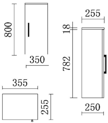 Storage Cabinet (Walnut). Size 350x800mm. additional image