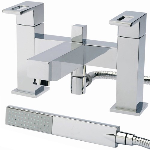 Bath Shower Mixer Tap With Shower Kit (Chrome). additional image