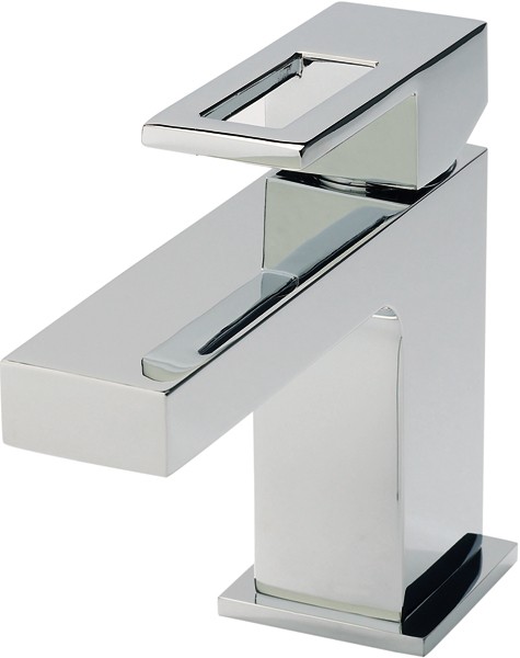Basin Mixer Tap With Push Button Waste (Chrome). additional image