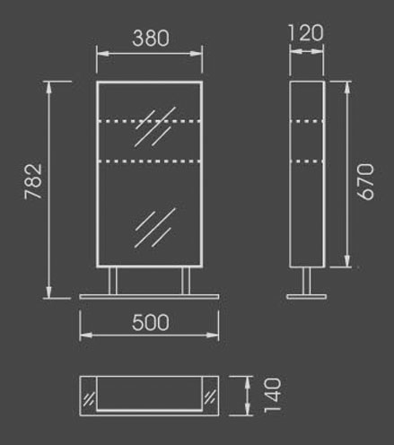 Pallas Bathroom Mirror With Light.  550x750mm. additional image