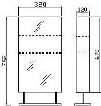 Baltimore stainless steel mirror bathroom cabinet. additional image